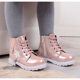 Cizme izolatoare strălucitoare Potocki W WOL121B roz 1