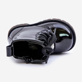 Botine izolate pentru copii, patentate, cu ursuleț și fermoar, Black Enchanta negru 2