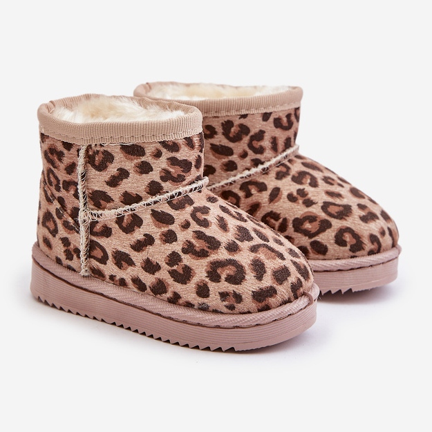 Cizme De Zapada Izolatoare Copii Cu Model Leopard Bej Nallita 1