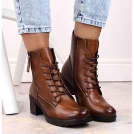 Botine cu toc înalt și platformă Potocki W WOL177B camel maro 7