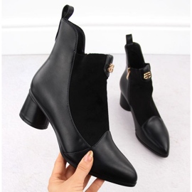 Botine negre cu toc înalt D&amp;A S.Barski Premium Collection W OLI232A negru 2