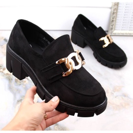 Vinceza W JAN250 pantofi mocasin cu toc înalt din piele intoarsa, negri negru 1