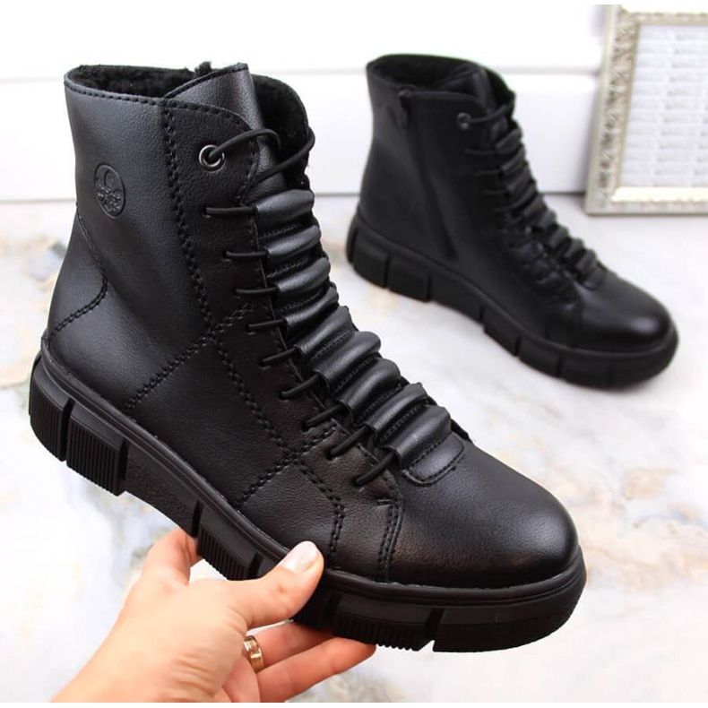 Cizme confortabile, izolate cu platformă Rieker W RKR493A, negre negru 1