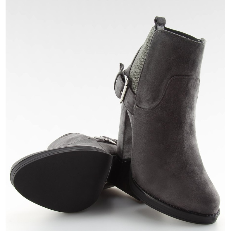 Cizme pe post, piele intoarsa gri m267p Gri 1