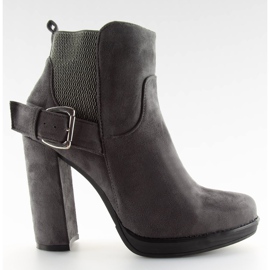 Cizme pe post, piele intoarsa gri m267p Gri 2
