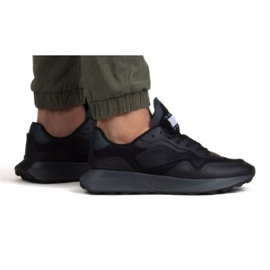 Pantofi Tommy Hilfiger Runner Mix Material M EM0EM01259BDS negru 2