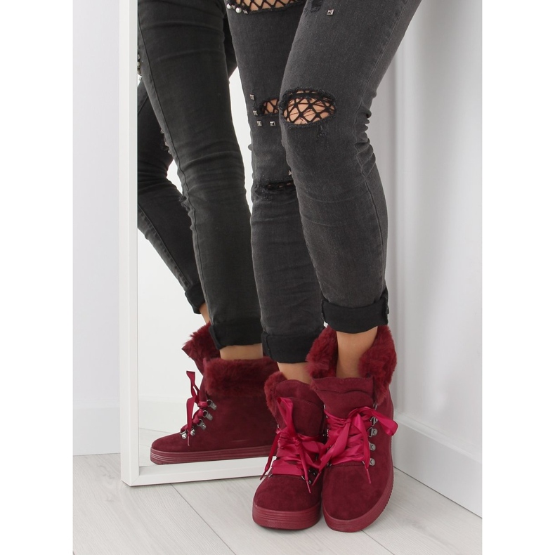 Cizme de zapada pentru femei visiniu 16-570 rosu vin negru 1