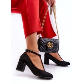 Pompi din piele intoarsa ecologica cu toc stiletto, negri negru 2