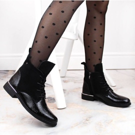 Filippo W PAW476 cizme izolate din piele lacuita neagra negru 2