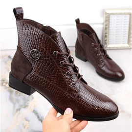 Cizme termoizolante Filippo W PAW478B patent croco, maro 2