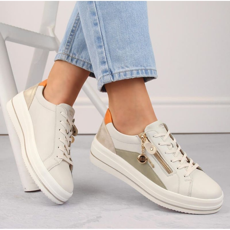 Rieker Pantofi confortabili din piele Remonte W RKR676, bej 1