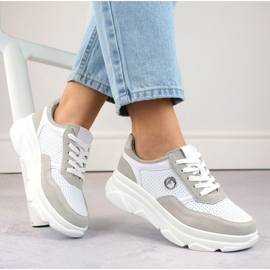 Pantofi sport Filippo W PAW531A din piele, alb 2