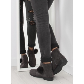 Ghete gri de dama X-15 gri cu pompon 1
