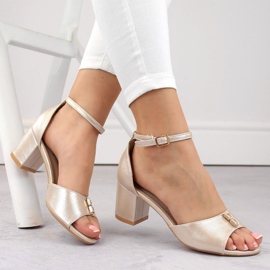 Vinceza W JAN306 sandale aurii cu toc de aur 1