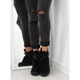 Adidași cu blană neagră 3123 negru 2