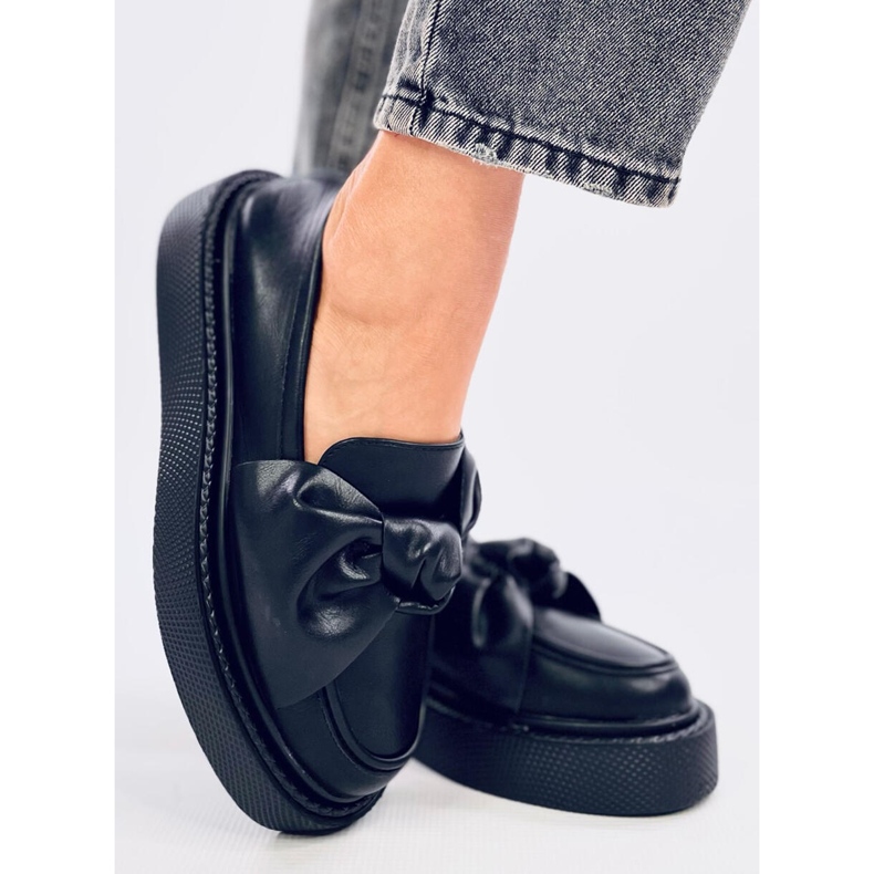 Mocasini cu fundă Stark Black negru 1 Mocasini cu fundă Stark Black negru 1