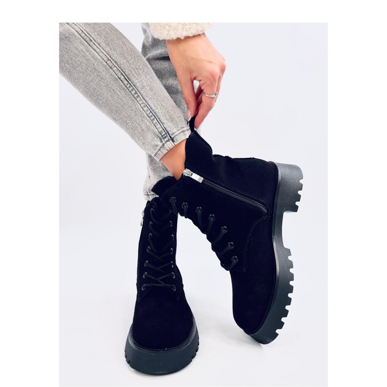 Cizme chelsea cu șireturi Franti Black - Inello negru 2