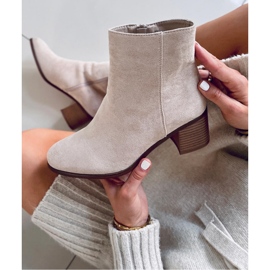 Botine clasice de piele intoarsa bej 1