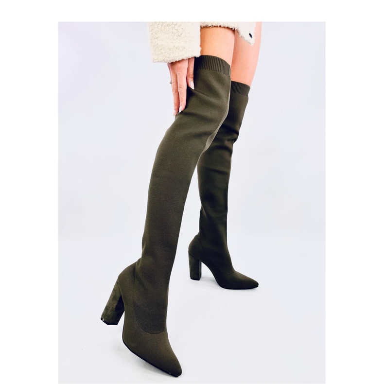 Muschetari elastici verzi cu toc înalt verde 1