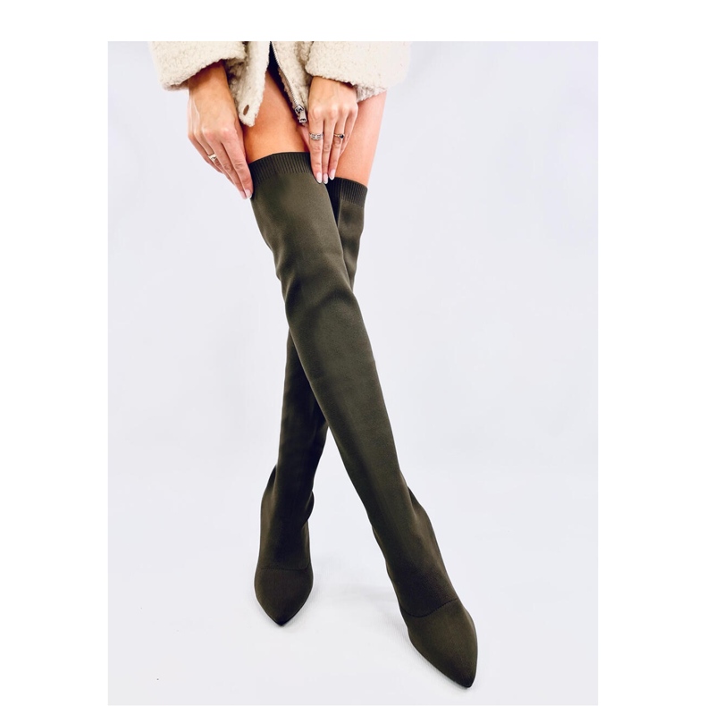 Muschetari elastici verzi cu toc înalt verde 2