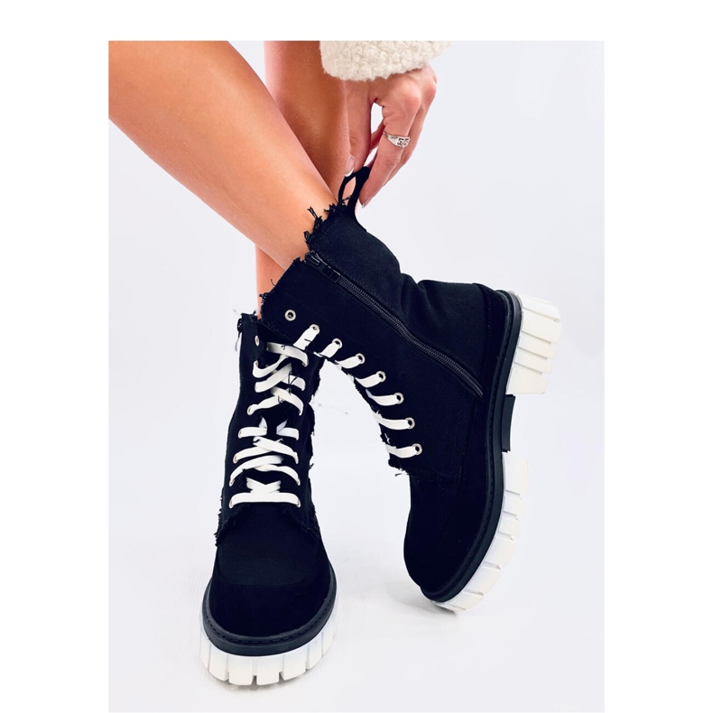Botine de pânză cu protector negru 1