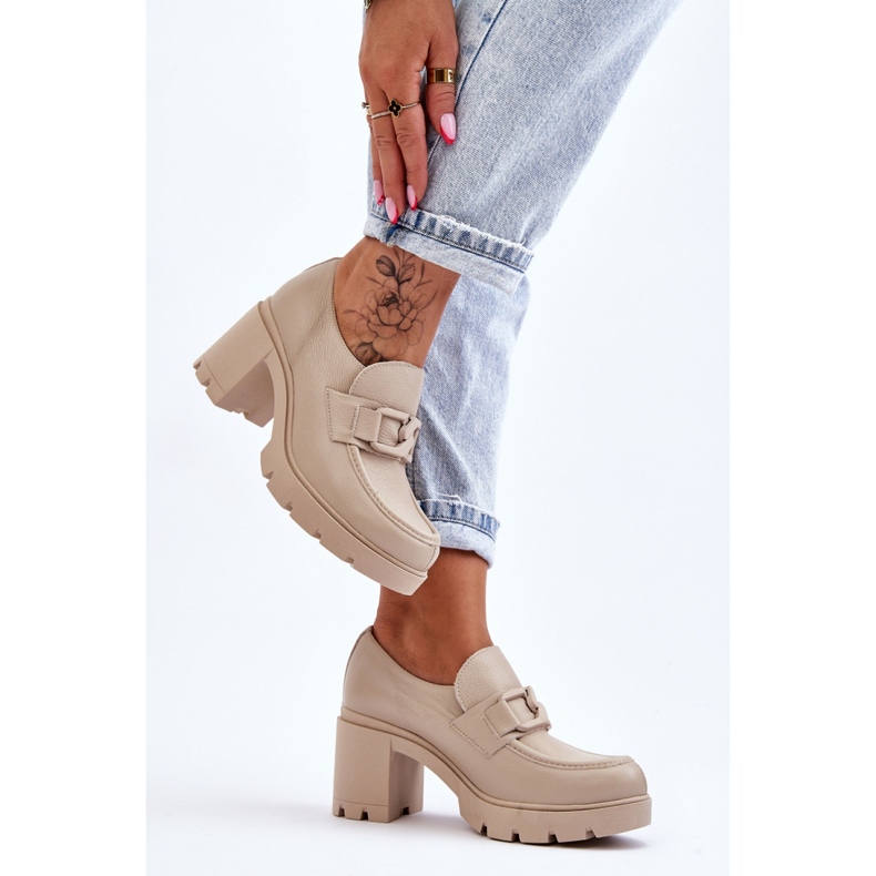 Pantofi Model 20097 Bej Lac 1