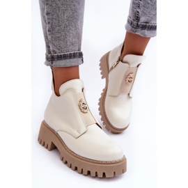 Botine cu decor Lemar 600451 bej 1