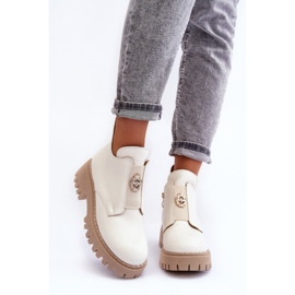 Botine cu decor Lemar 600451 bej 2