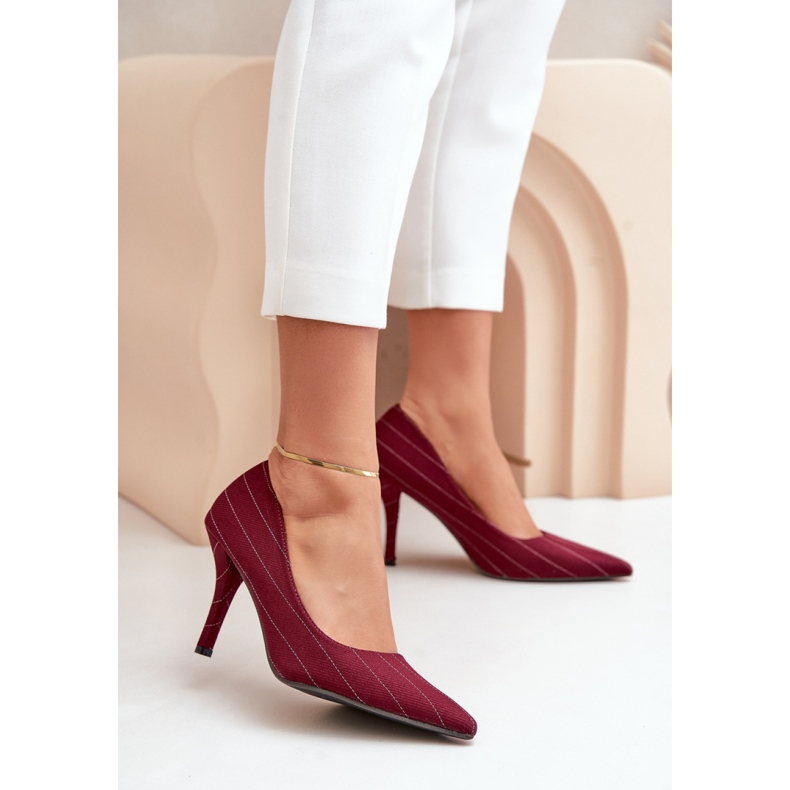 Stilettos Model SQC-124 Burgundy roșu 1