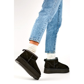 Cizme de zăpadă de damă izolate cu blană ecologică YU9001B, negre negru 1 Cizme de zăpadă de damă izolate cu blană ecologică YU9001B, negre negru 1