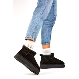 Cizme de zăpadă căptușite cu blană de damă XF-159B, negre negru 1 Cizme de zăpadă căptușite cu blană de damă XF-159B, negre negru 1