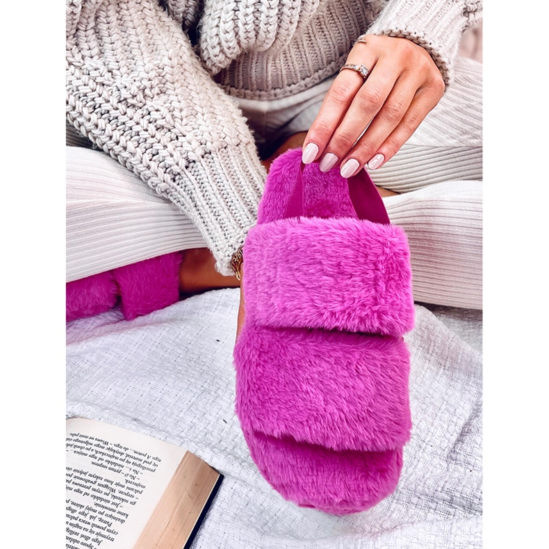 Papuci de dama cu elastic Rhodes Fuchsia roz 1