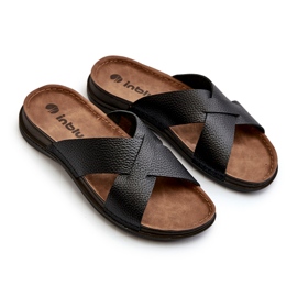 Piele pentru bărbați Inblu GV00001i Flip Flip Flops negru 1