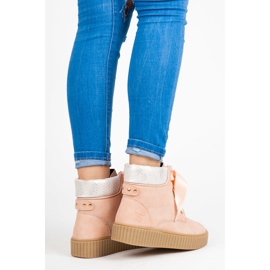 Vices Creperi cu șireturi roz 1