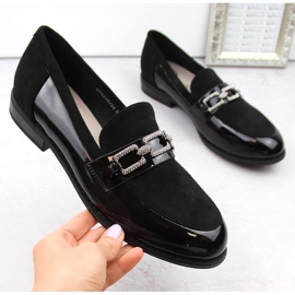 Pantofi negri Filippo W PAW544 cu zirconiu cubic negru 1
