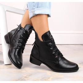 Botine izolate cu toc plat Jezzi W JEZ412A, negre negru 2