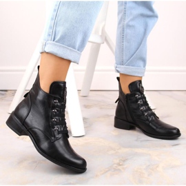 Botine izolate cu toc plat Jezzi W JEZ412A, negre negru 3