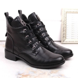 Botine izolate cu toc plat Jezzi W JEZ412A, negre negru 5