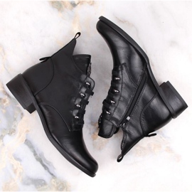 Botine izolate cu toc plat Jezzi W JEZ412A, negre negru 7