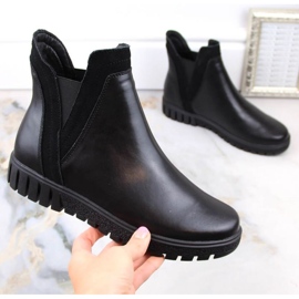 Botine slip-on din piele izolată neagră Filippo W PAW472 negru 4