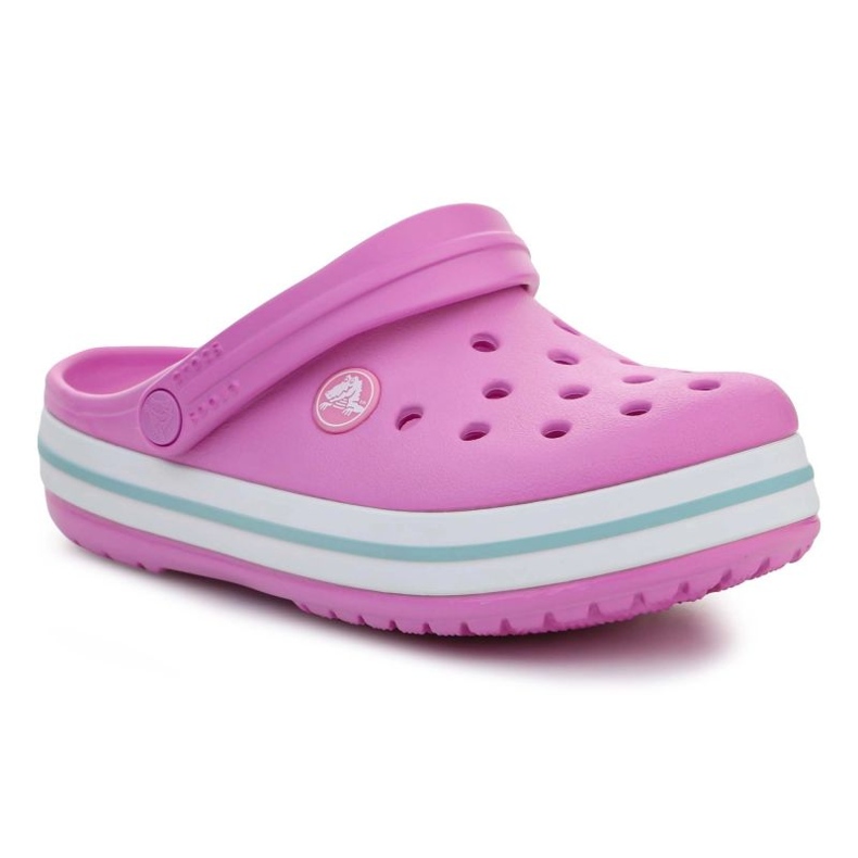 Saboți Crocs Crocband pentru copii 207006-6SW roz trandafiri și violete 1