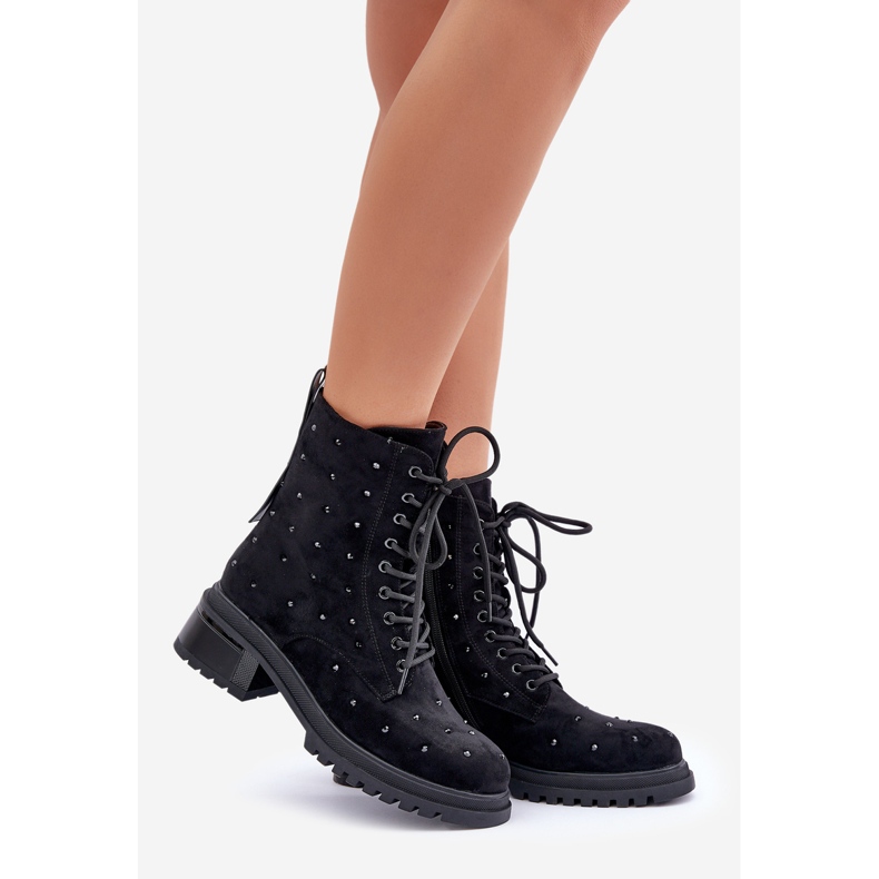 S.Barski Cizme de muncă izolate pentru femei decorate D&amp;A MR880-017 Negru 1