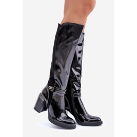 S.Barski Cizme decorate de damă cu brevet cu toc înalt D&A MR880-055 Negru 1 S.Barski Cizme decorate de damă cu brevet cu toc înalt D&A MR880-055 Negru 1