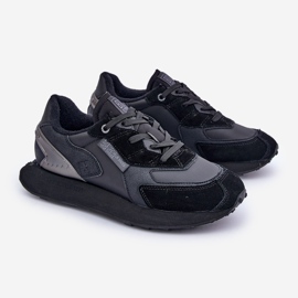 Pantofi de sport pentru bărbați din piele Big Star OO174297 Hi-Poly System Black negru 1 Pantofi de sport pentru bărbați din piele Big Star OO174297 Hi-Poly System Black negru 1