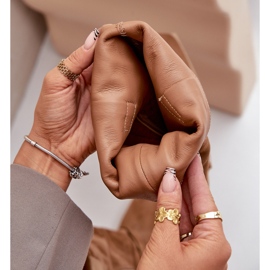 Cizme din piele intoarsa pe tocuri joase cu deasupra genunchiului Zazoo 3444/O Camel maro 2