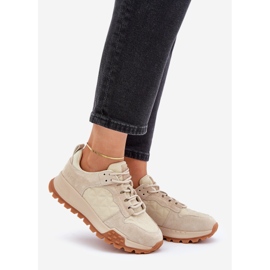 Pantofi de damă din piele Big Star OO274A315 Hi-Poly System Bej 1