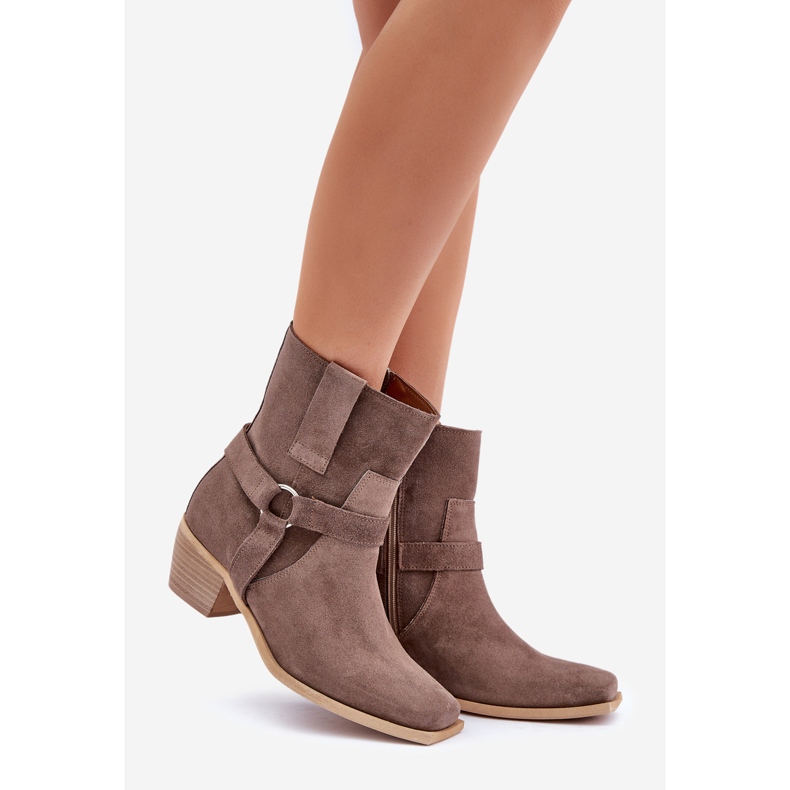 Zazoo 3444/2 Cizme maro cu toc inalt din piele intoarsa naturala 1 Zazoo 3444/2 Cizme maro cu toc inalt din piele intoarsa naturala 1