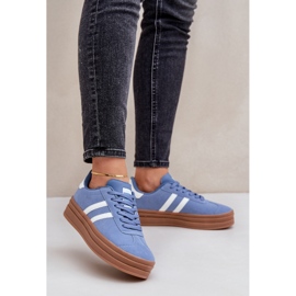 Pantofi sport de damă pe platformă, albastru 2