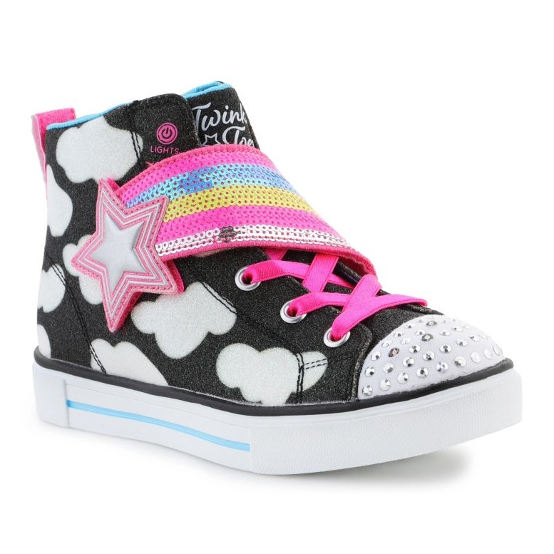 Pantofi Skechers Twinkle Toes: Twinkle Sparks - Shooting Star 314775L-BKMT negru 1