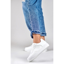 Pantofi sport dama, adidasi albi K-1W 2